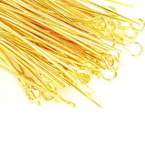 3cm-Eye Pins-Gold Plated (100pcs)